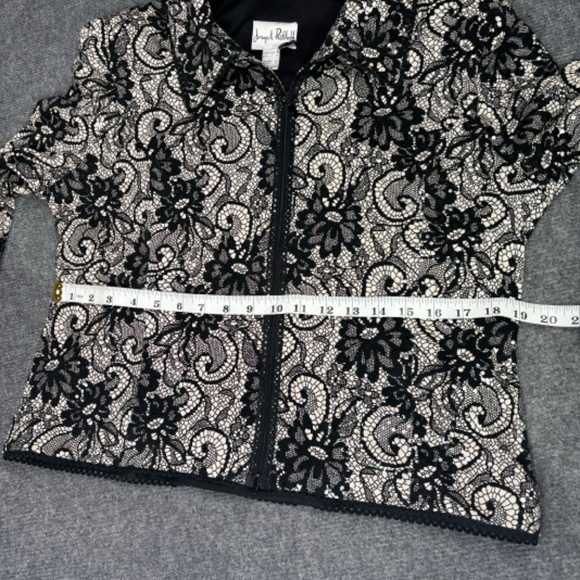 Joseph Ribkoff Blazer Women’s 16 Sequins Lace Pattern Floral Midi Floral Black - Picture 9 of 12